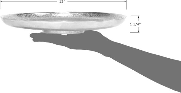 wholesale direct red co. 13” decorative round textured aluminum cake display centerpiece tray in distressed silver finish bulk purchase at factory prices