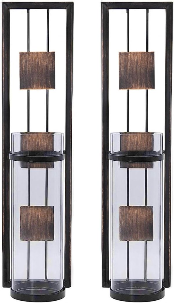 factory direct wall sconce candle holder metal wall decorations for living room, bathroom, dining room, set of 2 volume discount