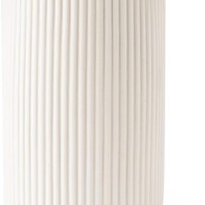 oem/odm services white ceramic vase for flowers, 8 inch flower vase modern white vase home decor, small vase, ribbed textured vase for pampas grass decorative vase, for farmhouse coffee table bookshelf home living affordable bulk deals