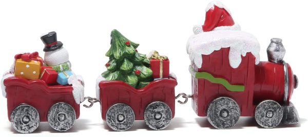 dropship from factory hodao christmas decorations indoor home decor christmas small train figurines winter for table top centerpiece fireplace decor cute christmas train decoration gift (red train) mass production supply