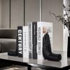 supplier direct decorative bookends hands book ends for shelves, modern bookends book stoppers book holders heavy duty bookends for office, home, living room decors, 8.5 x 6.8 x 3.5 inches wholesale prices