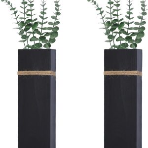 bulk purchase wall planters for indoor plants - 2 pack wood wall vases for dried flowers & artificial plants modern farmhouse wooden vase for living room bedroom kitchen wall decorations - black trade price
