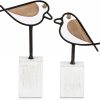 dropship from factory sziqiqi bird statues for home decor - small cute robin birds figurines accent for shelves mini knick knacks metal bird sculptures with wood base bird animal decor for living room gifts for bird lovers mass production supply