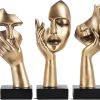 dropship from factory 3 pcs thinker small statue, golden black abstract art sculpture modern home decora shelf decor knick knacks desktop decor christmas tv stand decor new year gift (3 pcs gold) mass production supply
