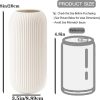 oem/odm services white ceramic vase for flowers, 8 inch flower vase modern white vase home decor, small vase, ribbed textured vase for pampas grass decorative vase, for farmhouse coffee table bookshelf home living affordable bulk deals