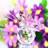 dropship from factory h&d hyaline & dora pink crystal flying butterfly with crystal ball base figurine collection cut glass ornament statue animal collectible mass production supply