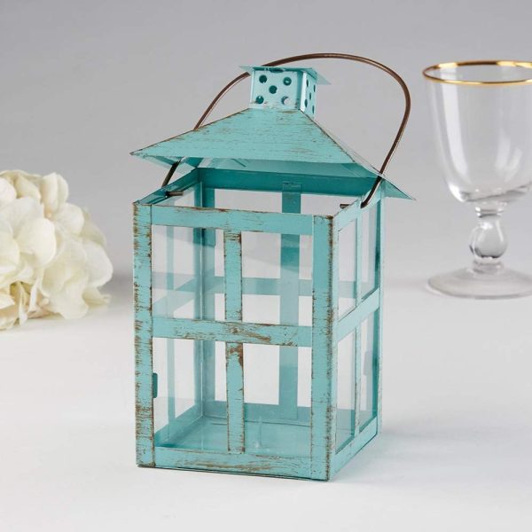custom wholesale kate aspen vintage blue distressed large rustic lantern, 7.5 inch oem/odm services