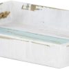 wholesale direct deco 79 wood living room decor tray distressed ottoman tray with blue stripes and jute handles, set of 2 serving tray 18", 15"w, white bulk purchase at factory prices