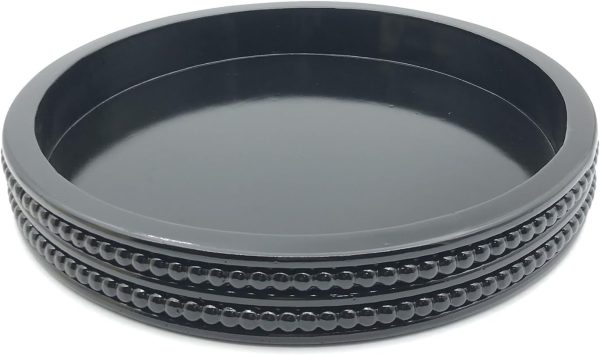 wholesale direct carah & cossh round wooden tray, black round decorative wood tray, round modern decorative tray, perfect for storage and display (black) bulk purchase at factory prices