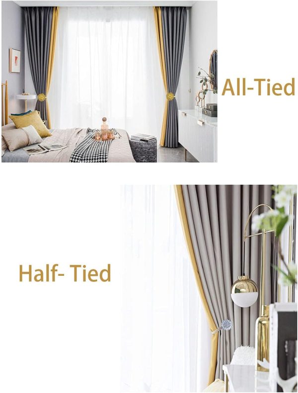 bulk purchase magnetic tiebacks for curtains, 2 pack sparkling crystal flower curtain tiebacks curtain buckle clips with high-elastic spring wire for home office decoration (white) factory discount