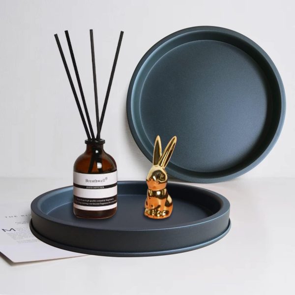 wholesale direct lobolighting black round decorative serving tray, black decorative tray for coffee table centerpieces modern farmhouse home decorations bulk purchase at factory prices