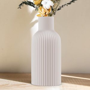 oem/odm services vase, white ceramic flower vase, minimalist modern home decor, matte finish pampas grass vase for table, fireplace, shelf, mantel, entryway and centerpieces affordable bulk deals