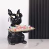 wholesale direct modern decor resin bulldog tray statue piggy bank tray storage entrance key holder candy jewelry earrings tray suitable for home decor modern art dining table decor office small object tray bulk purchase at factory prices