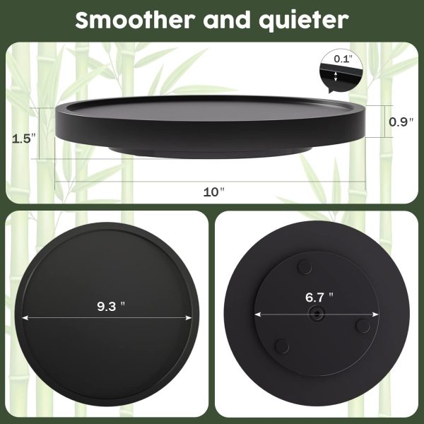 wholesale direct turntable vanity tray 10 inch for perfume candle, bamboo kitchen sink countertop organizer keep glass, sponge and soap bathroom coffee table decorative black (vflz) bulk purchase at factory prices