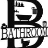 factory direct xort metal bathroom wall decor, farmhouse metal bathroom wall art, funny bathroom sign for modern home hanging decorations. (black - 12 x 14 inch) volume discount