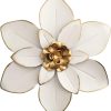 factory direct metal flower wall art decor, 10“ rustic modern floral sculpture, distressed iron wall hanging home decoration accent artworks for indoor kitchen bedroom living room office outdoor garden patio volume discount
