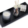 wholesale direct rectangle black matte metal tray, suit for candle holder, vanity decor projects, bathroom toilet tank tray, perfume or jewelry storage, and coffee table centerpiece bulk purchase at factory prices