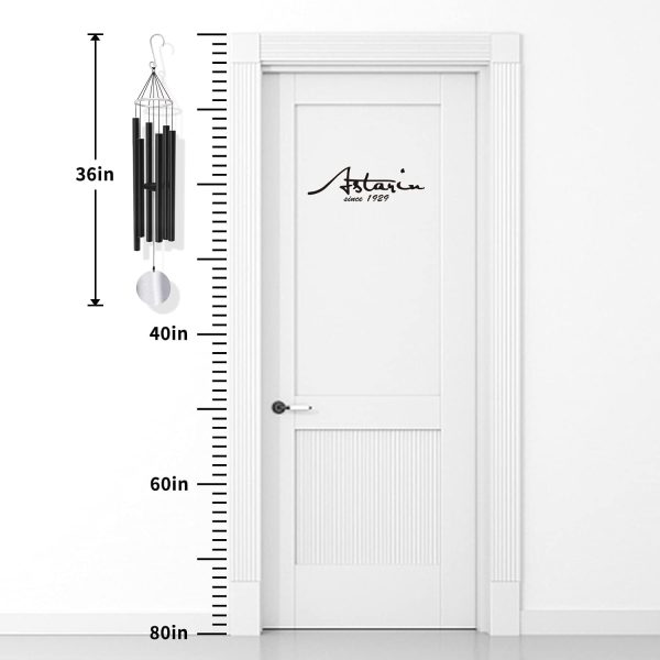 producer to buyer astarin wind chimes for outside tuned relaxing soothing large deep tone,36 inch low bass,memorial wind chimes sympathy for mom dad,black discounted pricing