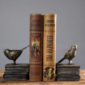 supplier direct home decorative birds & books vintage design resin bookshelf bookends,paper weights, book ends,bookend supports, book stoppers, set of 2 wholesale prices