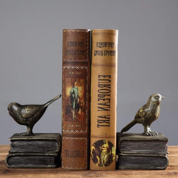 supplier direct home decorative birds & books vintage design resin bookshelf bookends,paper weights, book ends,bookend supports, book stoppers, set of 2 wholesale prices