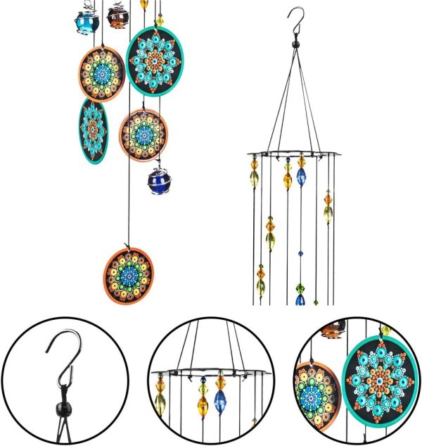 producer to buyer flower wind chimes outdoors with colorful glass beads deep tone memorial sympathy window garden hanging windchimes for outside discounted pricing