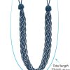 bulk purchase home queen hand braided curtain tie back, buckle holdback drapery curtain tiebacks, 2 rope belt curtain tie with 2 metal hooks, navy and silver factory discount