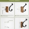 competitive pricing wall hooks for hanging towel - black rustic wood coat hook,4 pack hooks wall mounted for towel, coat, cloth, purse, hat, key, decorative bathroom shower kitchen one-stop wholesale