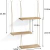 bulk purchase fixwal hanging shelves for wall, 3 tier boho wall decor plant rack floating shelves rope rustic wood organizer storage hanger for aesthetic home bedroom kitchen bathroom- rustic brown trade price