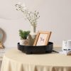 wholesale direct decorative tray coffee table tray round trays for home decor bathroom counter tray perfume organizer for dining table, dresser, kitchen,12 inch, black bulk purchase at factory prices