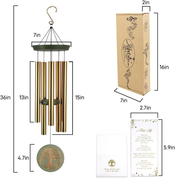 producer to buyer windchimes outdoor deep tone,large memorial wind chimes for loss of loved one engrave tree of life,sympathy wind chimes for outside, gifts for mother,garden home yard hanging decor discounted pricing