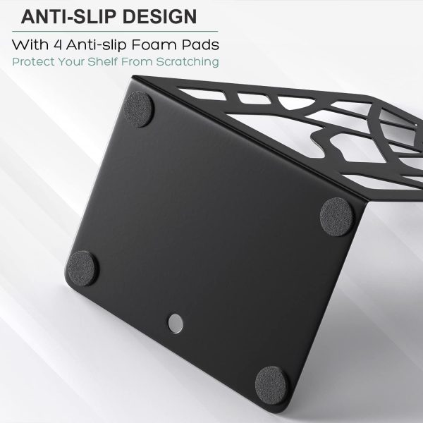 supplier direct maxgear tree design modern bookends for shelves, non-skid book holder, heavy duty metal storage for books/cds, decorative book stopper for home, 7 x 4.7 x 3.5”, black (2 pair/4 pieces) wholesale prices