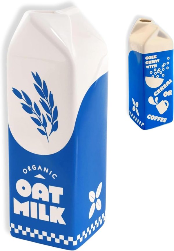oem/odm services ban.do vintage inspired rise and shine decorative ceramic vase, unique home/kitchen/office accent, oat milk affordable bulk deals