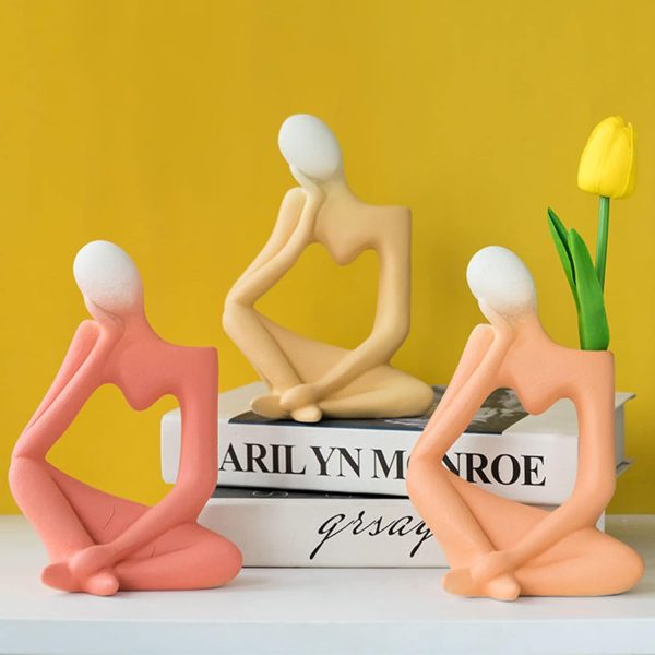 oem/odm services ceramic thinker vase yellow flower vase for home decor modern cute boho vases for table room decor unique aesthetic vase ceramic decorative face vases for centerpieces birthday gifts for women affordable bulk deals
