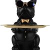 wholesale direct modern decor resin bulldog tray statue piggy bank tray storage entrance key holder candy jewelry earrings tray suitable for home decor modern art dining table decor office small object tray bulk purchase at factory prices