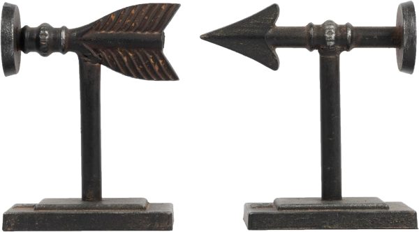 supplier direct creative co-op bronze arrow shaped cast iron bookends (set of 2 pieces) wholesale prices