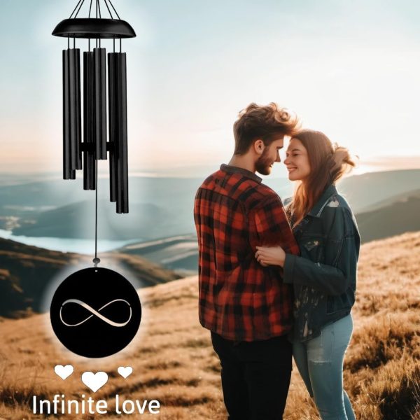 producer to buyer wind chimes for outside, infinity, deep tone soothing melodies wind chime. create zen atmosphere, outdoor garden, porch, patio decoration, mute option. windchimes outdoor for mom gift,women,dad unisex discounted pricing