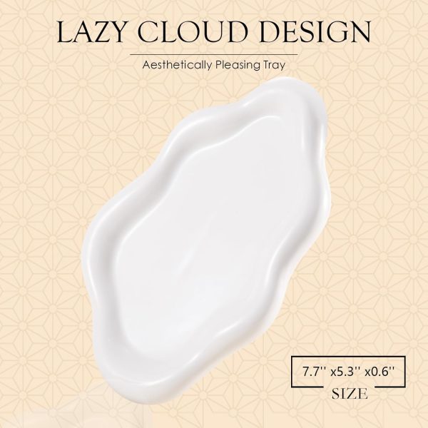 wholesale direct ceramic jewelry tray trinket dish, decorative cloud vanity key tray for women, ring holder dish, cute jewelry plate bowl room decor aesthetic, birthday, white bulk purchase at factory prices