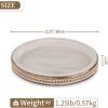 wholesale direct hanobe decorative serving tray wood: white washed bead round tray decor for coffee table rustic wooden trays farmhouse centerpiece for living room kitchen counter bulk purchase at factory prices