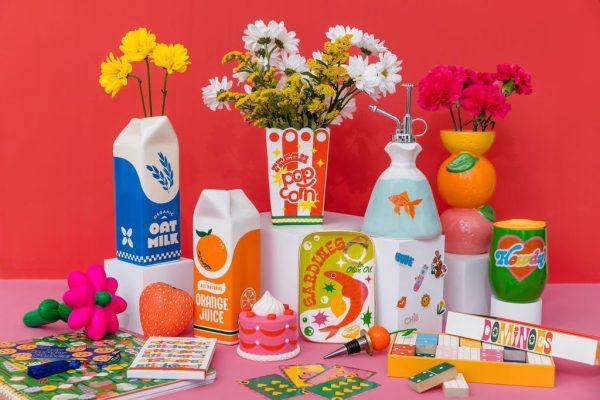 oem/odm services ban.do vintage inspired rise and shine decorative ceramic vase, unique home/kitchen/office accent, oat milk affordable bulk deals