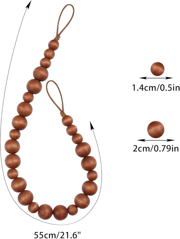 bulk purchase ocioli 2 pieces curtain tieback wood bead curtain tiebacks curtain holdbacks for wall curtain ties window treatment curtain tie backs with hooks curtain pull backs (coffee,2) factory discount