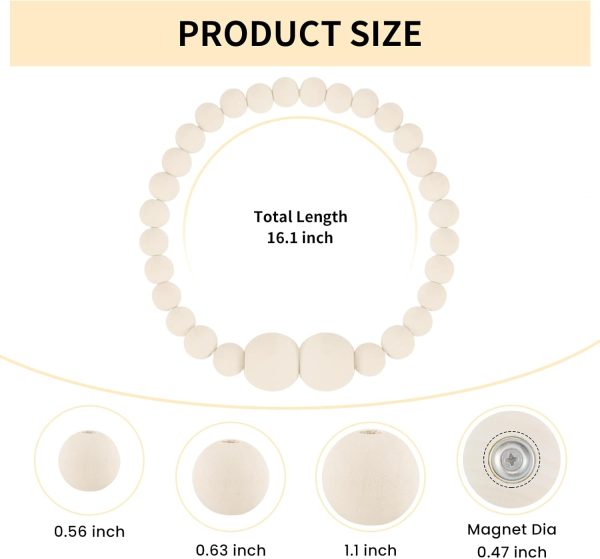 bulk purchase magnetic curtain tiebacks, 2 pack curtain holdbacks for draperies, wood bead curtain tiebacks, elegant curtain tie backs for bedroom decor, boho room decor, nursery decor, farmhouse decor factory discount