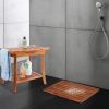 manufacturer direct utoplike (24"x18") teak wood bath mat, shower mat for bathroom, wooden floor mat square large for spa home or outdoor trade price