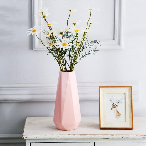 oem/odm services ceramic vase, 7.4 inch for pampas calla lily tulip, flower vase minimalism style for modern table shelf home decor, fit for housewarming, weddings, birthday, christmas, thanksgiving, new year (pink) affordable bulk deals