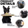 wholesale direct modern decor resin bulldog tray statue piggy bank tray storage entrance key holder candy jewelry earrings tray suitable for home decor modern art dining table decor office small object tray bulk purchase at factory prices