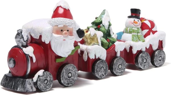 dropship from factory hodao christmas decorations indoor home decor christmas small train figurines winter for table top centerpiece fireplace decor cute christmas train decoration gift (red train) mass production supply