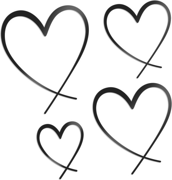 factory direct koyiltd 4 pcs metal heart wall art bedroom modern bedroom decor beautiful love heart wall decor metal wall decor above bed wall decor for valentine's day or christmas (black, romantic) volume discount