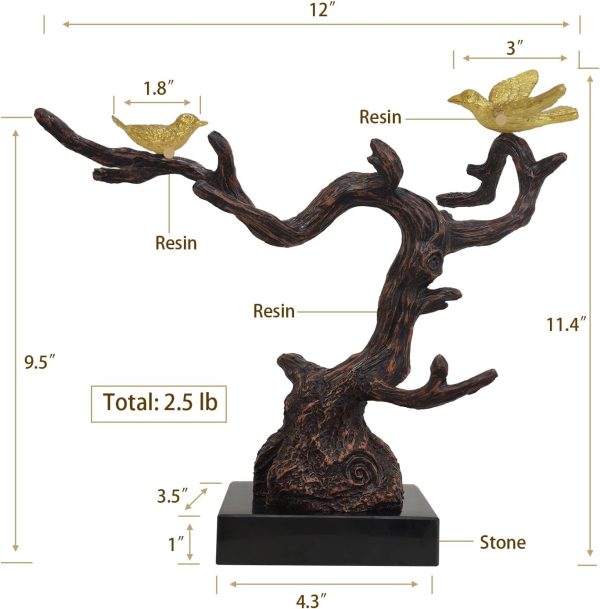dropship from factory sculptures home decor,abstract art figurines, centerpiece table decorations,resin tree bird statues with stone base,modern shelf accents for living room bedroom office desk mass production supply