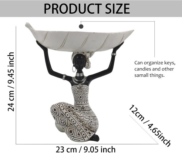 dropship from factory african tribal lady holders figurine, african statue home decoration, sculptures table top bookshelf decor for wedding,church,holiday decor-african decorative white color(313-b) mass production supply