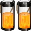 custom wholesale vintage lantern glass retro lantern led flickering flameless candle battery powered camping lamp hemp rope hanging lanterns non-solar light 2 pack oem/odm services