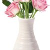 oem/odm services unbreakable vase for flowers, ceramic look plastic vase for home decor, living room, table (seashell white) affordable bulk deals